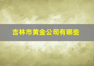 吉林市黄金公司有哪些