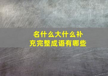 名什么大什么补充完整成语有哪些