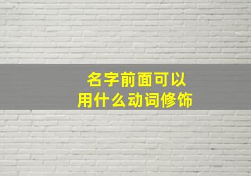 名字前面可以用什么动词修饰