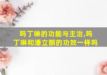 吗丁啉的功能与主治,吗丁啉和潘立酮的功效一样吗