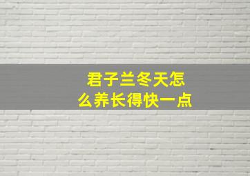 君子兰冬天怎么养长得快一点