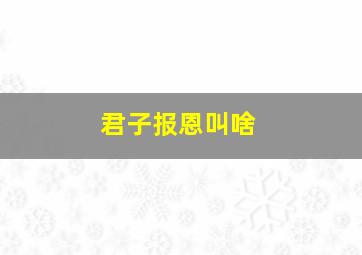 君子报恩叫啥