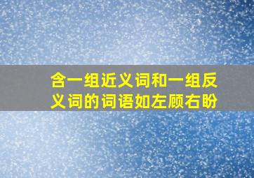 含一组近义词和一组反义词的词语如左顾右盼