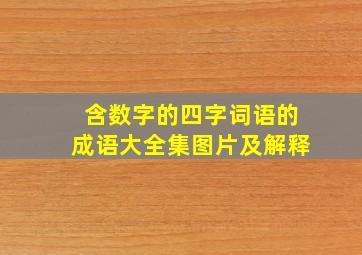 含数字的四字词语的成语大全集图片及解释