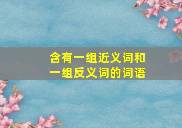 含有一组近义词和一组反义词的词语