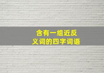 含有一组近反义词的四字词语