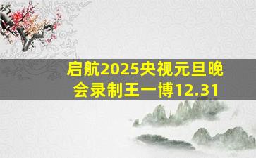 启航2025央视元旦晚会录制王一博12.31