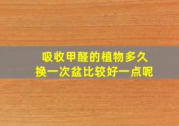 吸收甲醛的植物多久换一次盆比较好一点呢