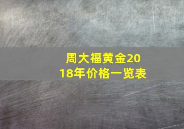 周大福黄金2018年价格一览表