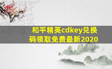 和平精英cdkey兑换码领取免费最新2020