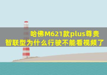 哈佛M621款plus尊贵智联型为什么行驶不能看视频了