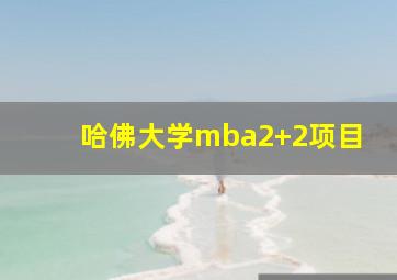 哈佛大学mba2+2项目