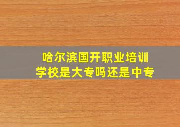 哈尔滨国开职业培训学校是大专吗还是中专