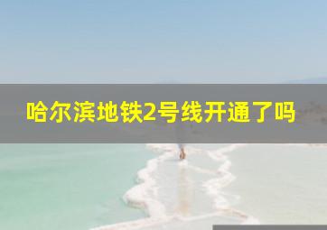 哈尔滨地铁2号线开通了吗