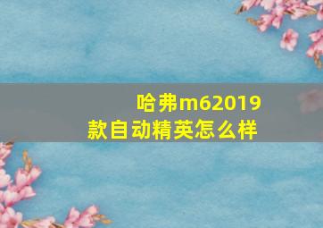 哈弗m62019款自动精英怎么样