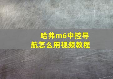 哈弗m6中控导航怎么用视频教程