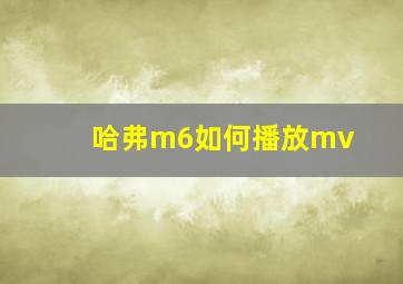 哈弗m6如何播放mv