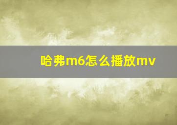 哈弗m6怎么播放mv