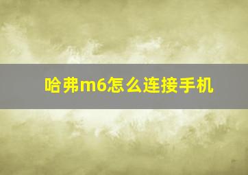 哈弗m6怎么连接手机