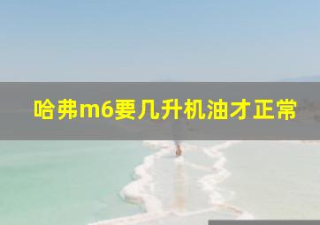 哈弗m6要几升机油才正常