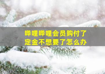 哔哩哔哩会员购付了定金不想要了怎么办