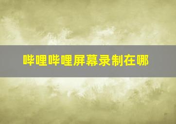 哔哩哔哩屏幕录制在哪