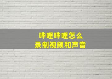 哔哩哔哩怎么录制视频和声音