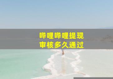 哔哩哔哩提现审核多久通过