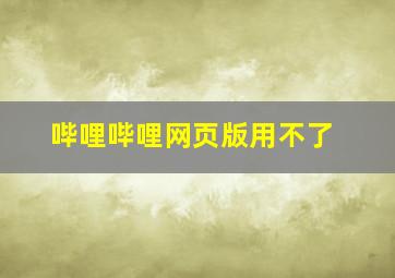 哔哩哔哩网页版用不了