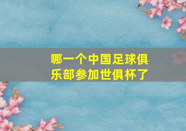 哪一个中国足球俱乐部参加世俱杯了