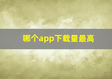 哪个app下载量最高