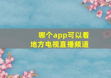 哪个app可以看地方电视直播频道