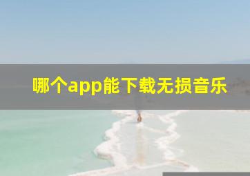 哪个app能下载无损音乐