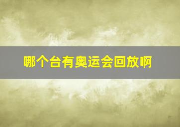 哪个台有奥运会回放啊