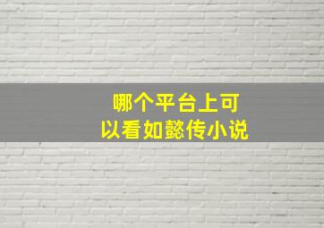 哪个平台上可以看如懿传小说