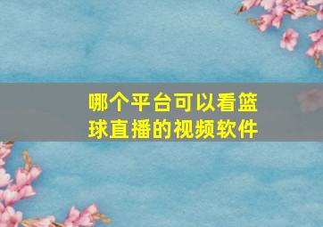 哪个平台可以看篮球直播的视频软件