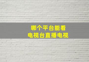 哪个平台能看电视台直播电视