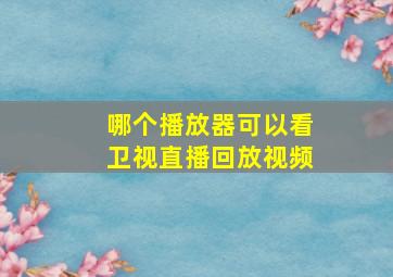 哪个播放器可以看卫视直播回放视频