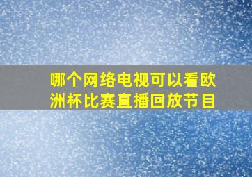 哪个网络电视可以看欧洲杯比赛直播回放节目