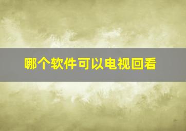 哪个软件可以电视回看