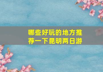 哪些好玩的地方推荐一下昆明两日游