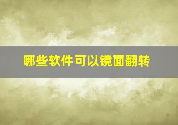 哪些软件可以镜面翻转