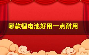 哪款锂电池好用一点耐用