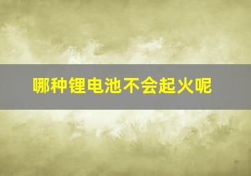 哪种锂电池不会起火呢