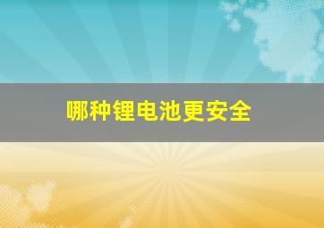 哪种锂电池更安全