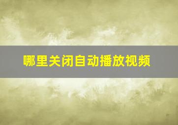 哪里关闭自动播放视频