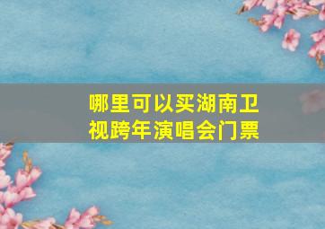 哪里可以买湖南卫视跨年演唱会门票