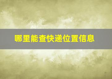 哪里能查快递位置信息