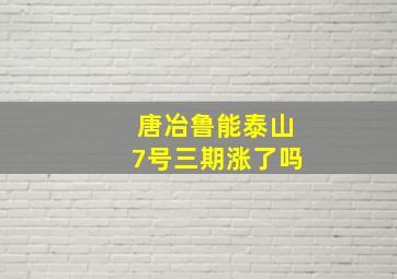 唐冶鲁能泰山7号三期涨了吗