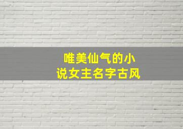 唯美仙气的小说女主名字古风